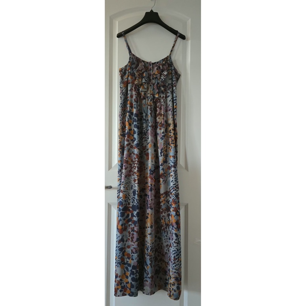 Kensie Blue Floral Maxi Summer Dress Women's Size Small Lined‎